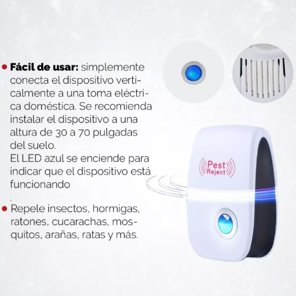 ¡Adiós, bichos! 🚫🦟❌ Repelente ultrasónico de plagas