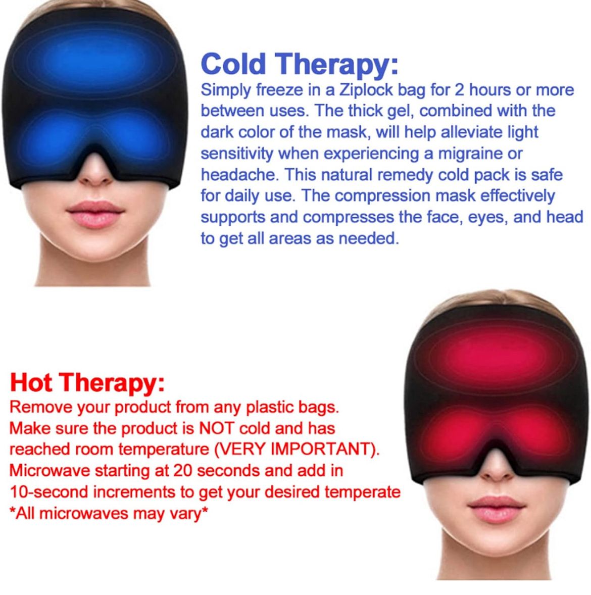 GORRO GEL ALIVIO MIGRAÑA DOLOR CABEZA